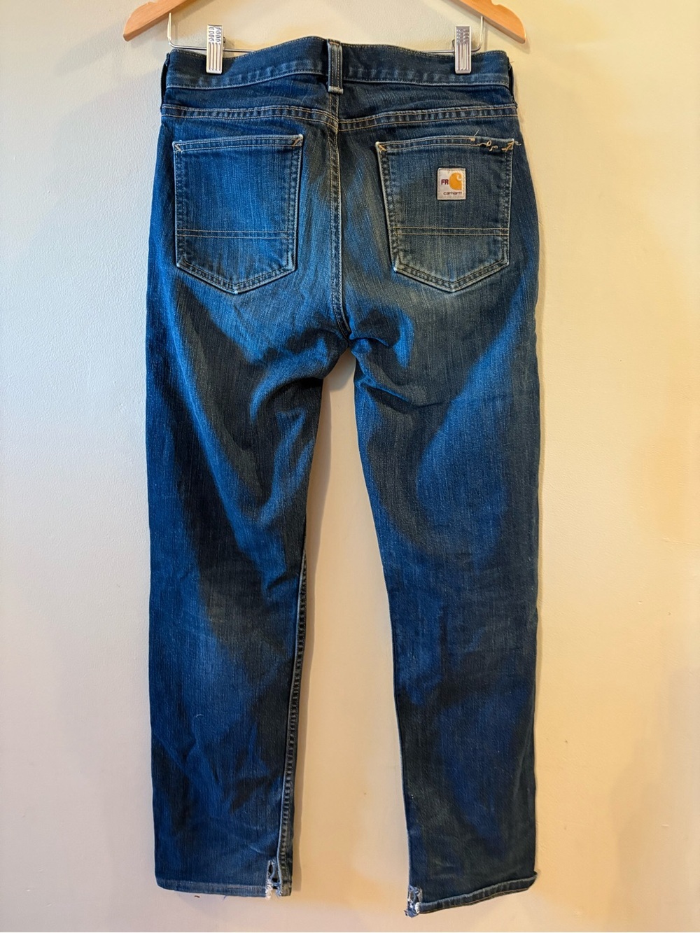 Carhartt FR Flame Resistant Workwear Jeans Distressed Hems, Sz 30x32.